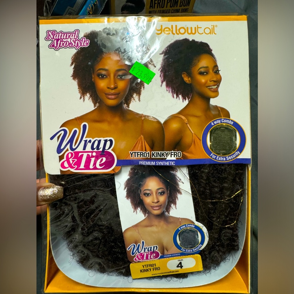 Afro texture puff hair unit